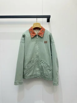MIU MIU Coats & Jackets Cotton (Lightgreen-Orange) S-M-L D55202606010473179