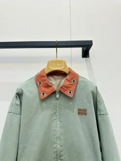 Alternative view of MIU MIU Coats & Jackets Cotton (Lightgreen-Orange) S-M-L D55202606010473179