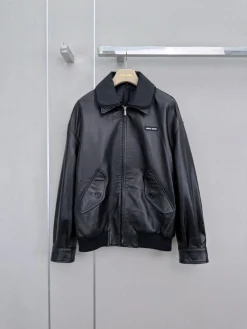 MIU MIU Coats & Jackets Leather (Black) S-M-L I00202606010139299