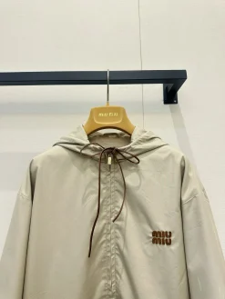Alternative view of MIU MIU Coats & Jackets Polyester (Beige) S-M-L D25202606011667169