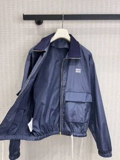 Alternative view of MIU MIU Coats & Jackets Polyester (Blue) S-M-L C05202606011772129