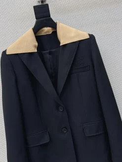 Alternative view of MIU MIU Coats & Jackets Wool (Black-Beige) S-M-L C45202606010737139