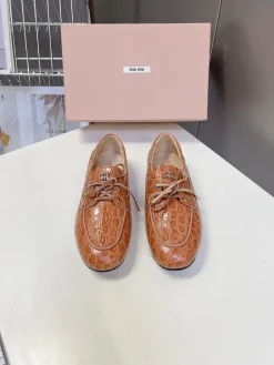 Alternative view of MIU MIU Flats & Loafers Crocodile Leather (Brown) EU35-41 B70202606032456119