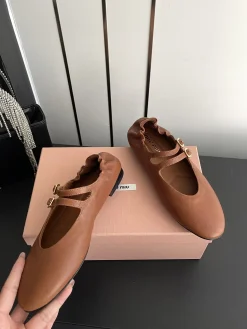 Alternative view of MIU MIU Flats & Loafers Leather (Brown) EU35-40 B80202606032461129