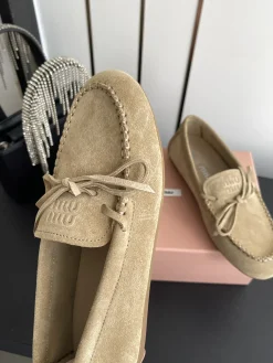 Alternative view of MIU MIU Flats & Loafers Suede (Beige) EU35-41 B60202606032467119
