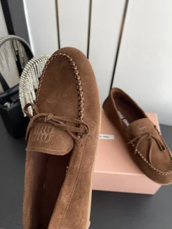 Alternative view of MIU MIU Flats & Loafers Suede (Brown) EU35-41 B60202606032469119