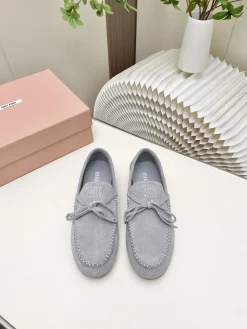 Alternative view of MIU MIU Flats & Loafers Suede (Grey) EU35-40 B50202606032470119