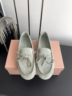 Alternative view of MIU MIU Flats & Loafers Suede (Light Gray) EU35-41 B60202606033189119