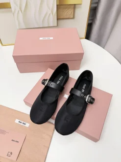 MIU MIU Flats & Loafers Textile-Leather (Black-Pink) EU35-40 B0020260603247299