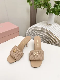 MIU MIU Pumps & Heels Leather (Beige) EU4-41 B30202606032475109