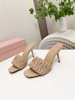 Alternative view of MIU MIU Pumps & Heels Leather (Beige) EU4-41 B30202606032475109