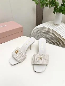 Alternative view of MIU MIU Pumps & Heels Leather (White-Gold) EU4-41 B30202606032478109