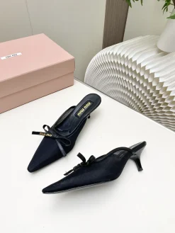 MIU MIU Pumps & Heels Mesh-Leather (Black) EU34-41 B0020260603247499