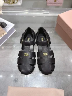 Alternative view of MIU MIU Sandals & Mules Leather (Black-Gold) EU35-40 B20202606032488109