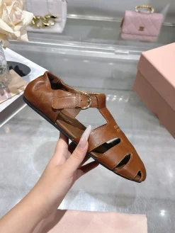 MIU MIU Sandals & Mules Leather (Brown) EU35-40 B20202606032491109