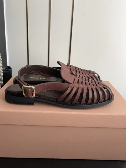 MIU MIU Sandals & Mules Leather (Brown) EU35-40 B80202606032492129