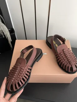 Alternative view of MIU MIU Sandals & Mules Leather (Brown) EU35-40 B80202606032492129