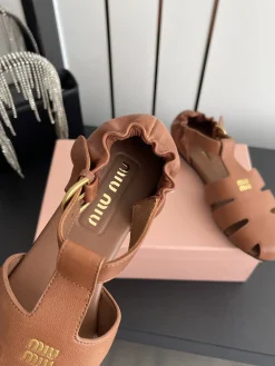 Alternative view of MIU MIU Sandals & Mules Leather (Brown) EU35-41 B60202606032493119
