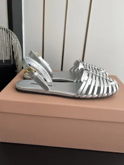 MIU MIU Sandals & Mules Leather (Silver) EU35-40 B60202606032484119