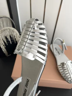Alternative view of MIU MIU Sandals & Mules Leather (Silver) EU35-40 B60202606032484119