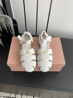 Alternative view of MIU MIU Sandals & Mules Leather (White-Gold) EU35-41 B60202606032497119