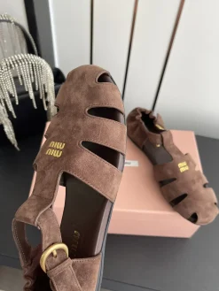 Alternative view of MIU MIU Sandals & Mules Suede (Brown) EU35-41 B60202606032499119