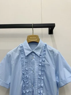 Alternative view of MIU MIU Shirts & Polos Cotton (Light blue) 36-40 B65202606010519119