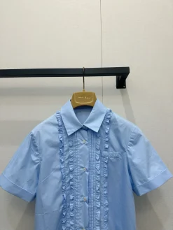 Alternative view of MIU MIU Shirts & Polos Cotton (Light blue) S-M-L B75202606010520119