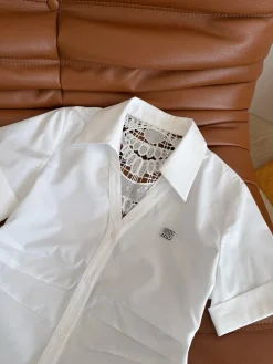 Alternative view of MIU MIU Shirts & Polos Cotton (White) B55202606011349119
