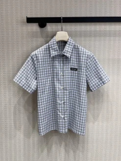 MIU MIU Shirts & Polos Cotton (White-Grey) S-M-L B15202606011765109