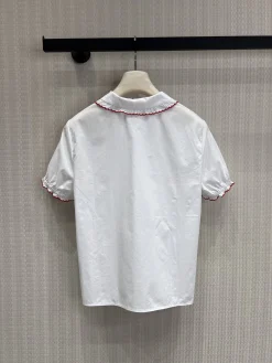 Alternative view of MIU MIU Shirts & Polos Cotton (White-Red) S-M-L B0520260601173899