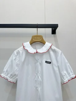 Alternative view of MIU MIU Shirts & Polos Cotton (White-Red) S-M-L B75202606010515119