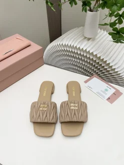 MIU MIU Slides & Slippers Leather (Beige) EU34-41 B30202606032508109