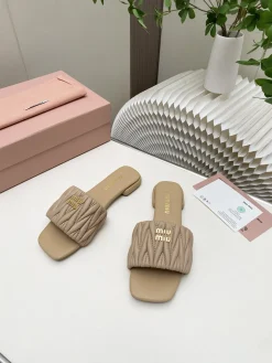 Alternative view of MIU MIU Slides & Slippers Leather (Beige) EU34-41 B30202606032508109