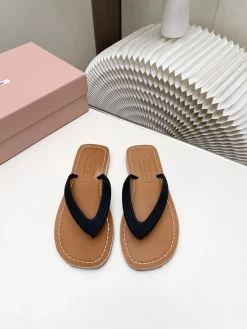 MIU MIU Slides & Slippers Leather (Black-Brown) EU35-40 A8020260603251699