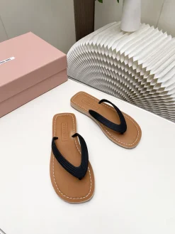 Alternative view of MIU MIU Slides & Slippers Leather (Black-Brown) EU35-40 A8020260603251699