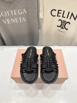 Alternative view of MIU MIU Slides & Slippers Leather (Black) EU35-39 B60202606032512119