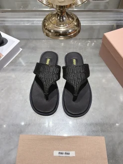 Alternative view of MIU MIU Slides & Slippers Leather (Black) EU35-41 B30202606032506109