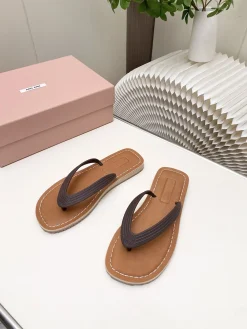 Alternative view of MIU MIU Slides & Slippers Leather (Brown) EU35-40 A8020260603250299