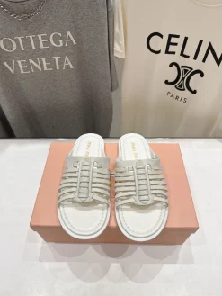 Alternative view of MIU MIU Slides & Slippers Leather (White) EU35-39 B60202606032520119
