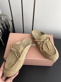 Alternative view of MIU MIU Slides & Slippers Suede (Beige) EU35-41 B50202606032527119