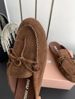 Alternative view of MIU MIU Slides & Slippers Suede (Brown) EU35-41 B50202606032529119