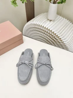 Alternative view of MIU MIU Slides & Slippers Suede (Grey) EU35-40 B40202606032530109