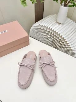 Alternative view of MIU MIU Slides & Slippers Suede (Pink) EU35-40 B40202606032532109