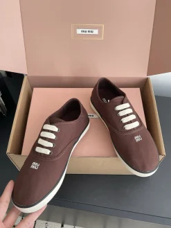 Alternative view of MIU MIU Sneakers & Trainers Canvas (Brown-White) EU35-40 B30202606032536109
