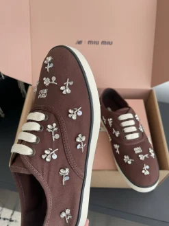 Alternative view of MIU MIU Sneakers & Trainers Canvas (Brown-White) EU35-40 B60202606032539119