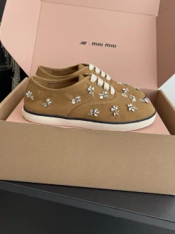 MIU MIU Sneakers & Trainers Canvas (Brown-White-Silver) EU35-40 B60202606032537119