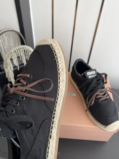 Alternative view of MIU MIU Sneakers & Trainers Canvas-Jute (Black-Brown-Beige) EU35-40 B80202606032535129