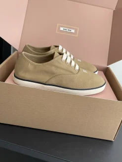MIU MIU Sneakers & Trainers Canvas (Khaki-White-Black) EU35-40 B30202606032541109
