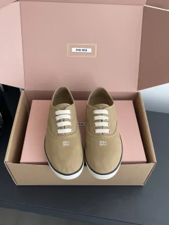 Alternative view of MIU MIU Sneakers & Trainers Canvas (Khaki-White-Black) EU35-40 B30202606032541109